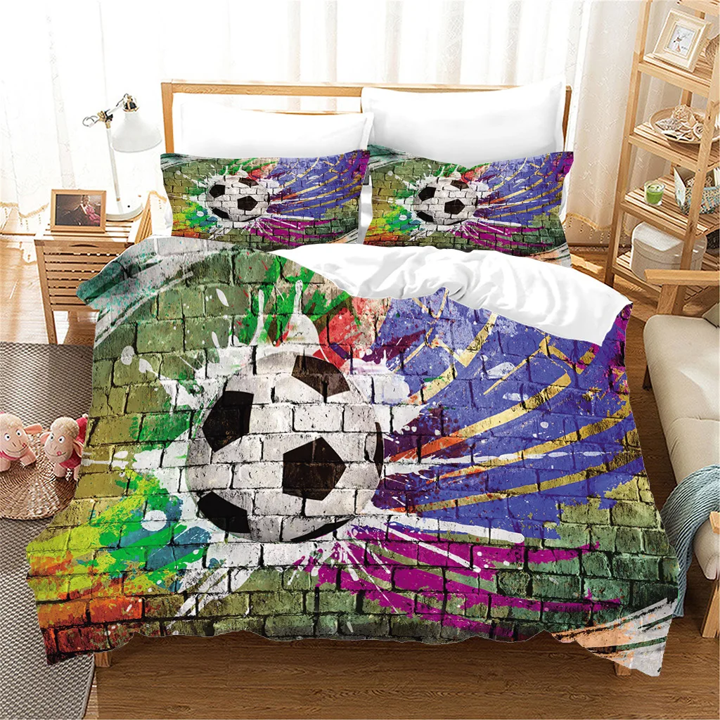 Fantasy Kids Football Bedding Set Fashion 3D Print Comforter Luxury Queen King Single Duvet Cover Set Home Textile Decor Adult