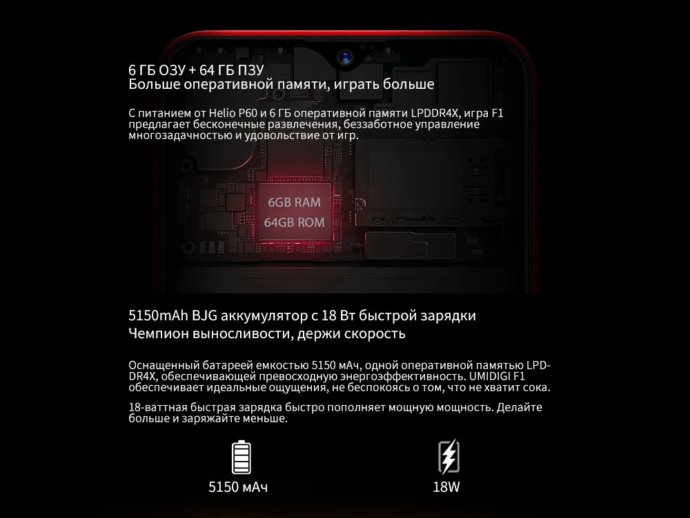UMIDIGI F1 играть Android 9,0 48MP+ 8MP+ 16MP камеры 5150 mAh 6 ГБ Оперативная память 64 Гб Встроенная память 6," FHD восьмиядерный смартфон разблокирована 4g Мобильный фононов Двойная камера беспроводная зарядка