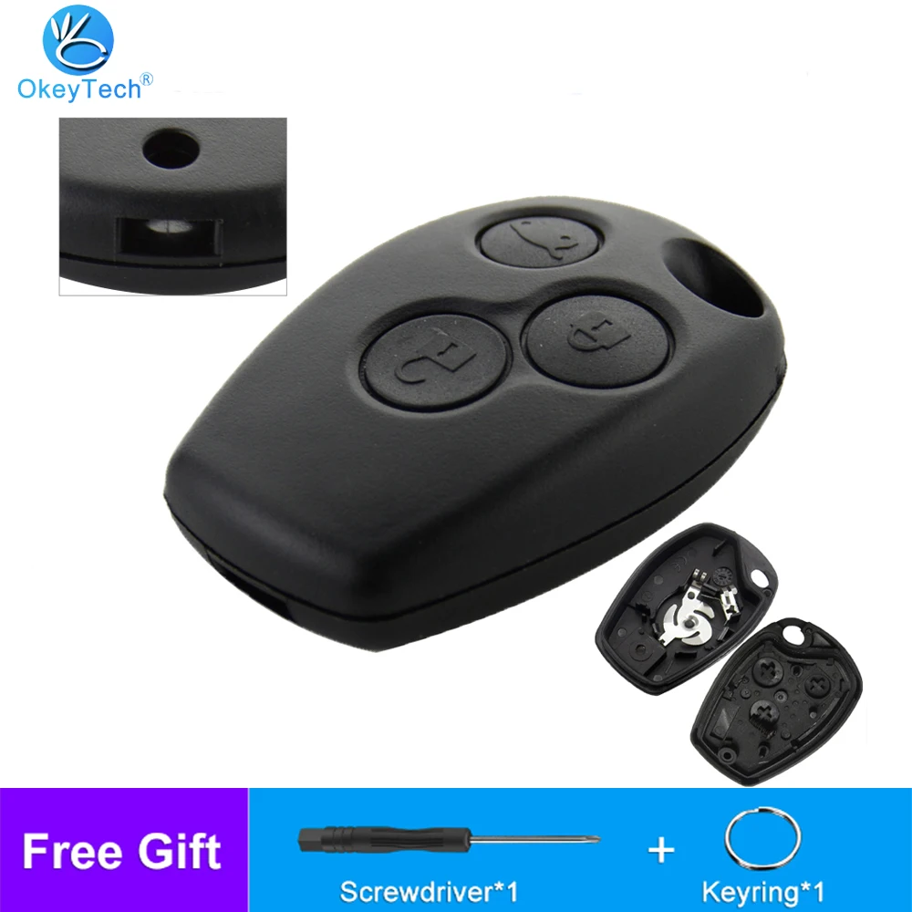 OkeyTech Best Price 3 Button Remote Car Key Shell Fob For Renault Megane Modus Espace Laguna Duster Logan DACIA Sandero No Blade |