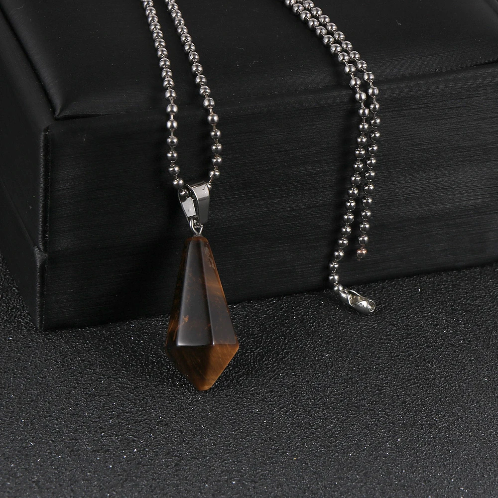 Женский и мужской кулон из натурального камня с шестигранной пулей ожерелье