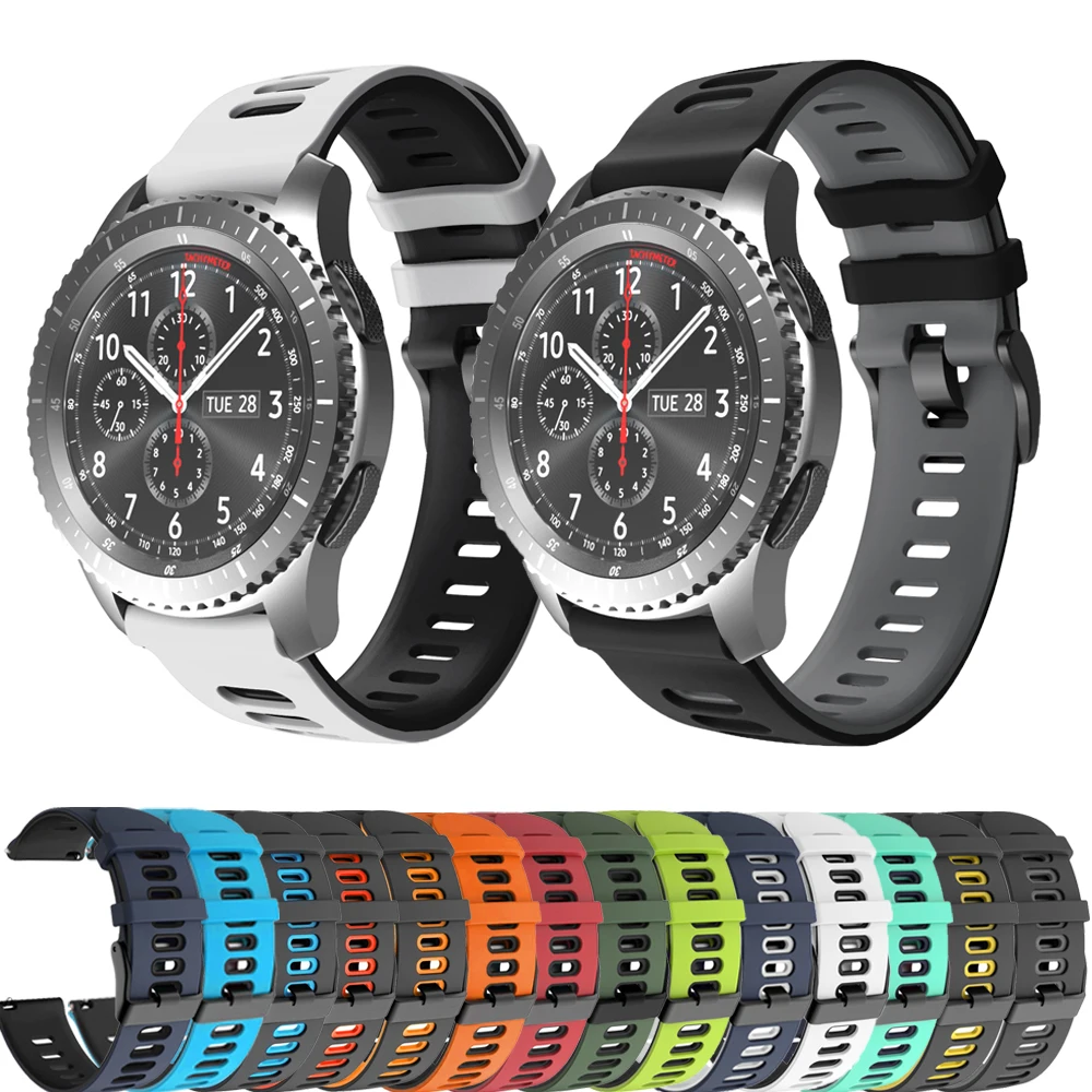 

22mm Smart Watchband Strap Replacement For Samsung Galaxy Watch 46/3 45mm Silicone Bracelet For Gear S3 Frontier/Classic Wrist