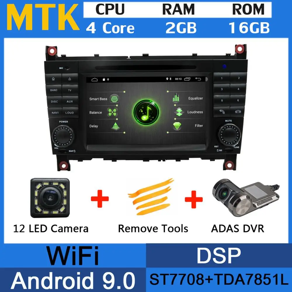 MTK-Adas Восьмиядерный 4 Гб ОЗУ Android 9,0 автомобильный DVD для Mercedes Benz C Class W203 C180 C200 C220 C230 C240 C250 C270 C280 C300 C320 автомобильный DSP - Цвет: MTK-Adas