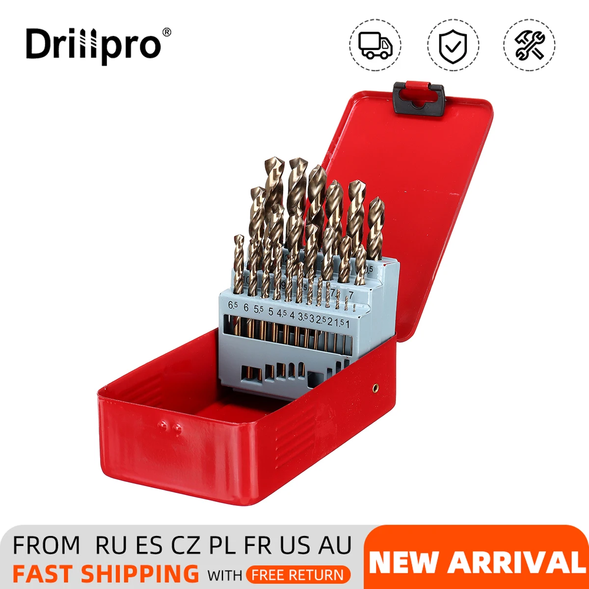 Drillpro 13/19/25 шт. M35 кобальтовое сверло набор высокого Скорость Сталь спиральное
