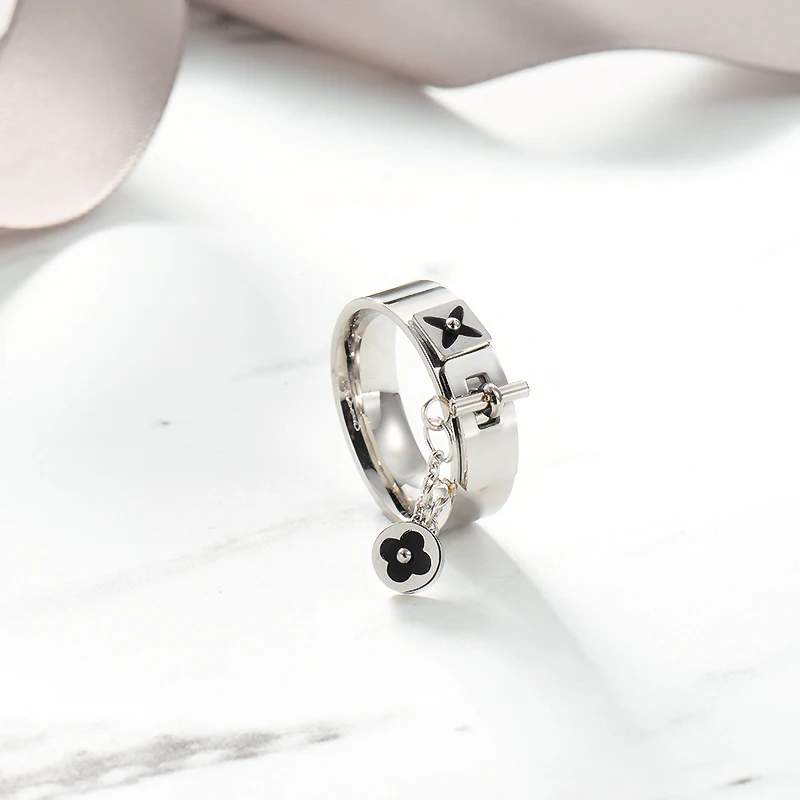 Женское кольцо с цветком клевера Baoyan обручальное в готическом стиле из