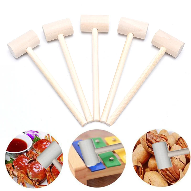

5 PCS Mini Wooden Hammer Ball Toy Hitting Replacement Wood Mallets Toy