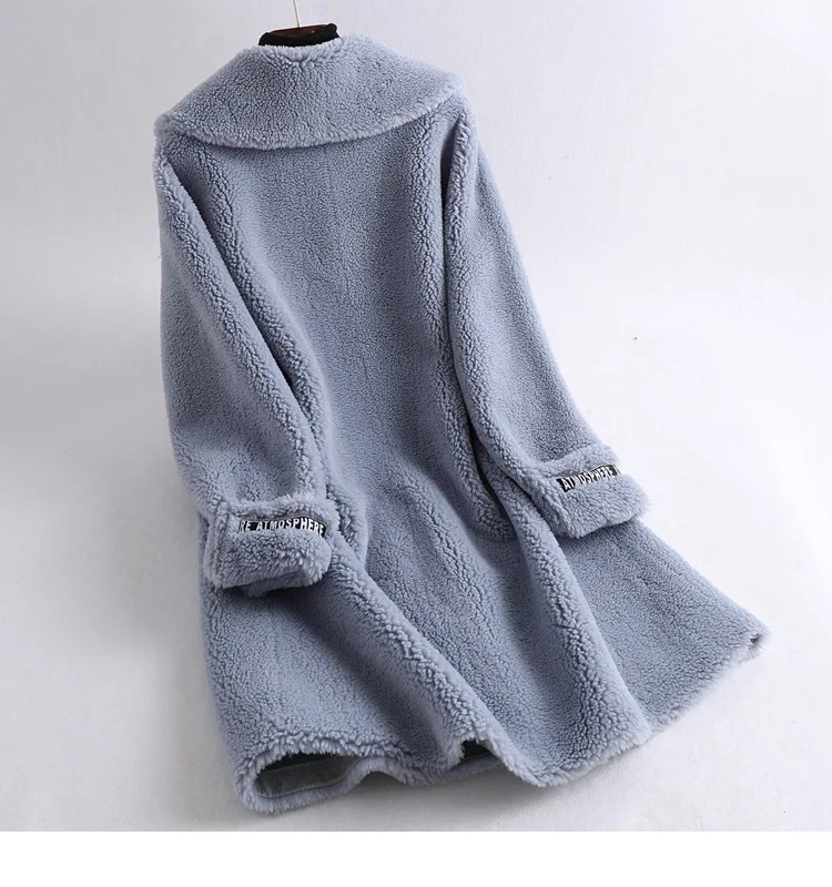 Abrigos mujer invierno шерстяное зимнее пальто, Женское пальто из овечьей шерсти с меховым воротником, верхняя одежда, настоящая цена, одежда
