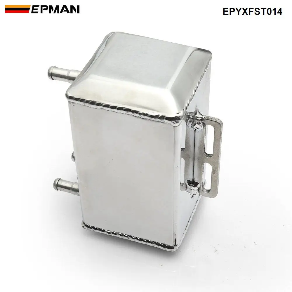 Серебристый EPMAN алюминиевый квадратный автомобильный маслоуловитель для моторного масла, резервуар, комплект для дыхания EPYXFST014 - Цвет: Серебристый