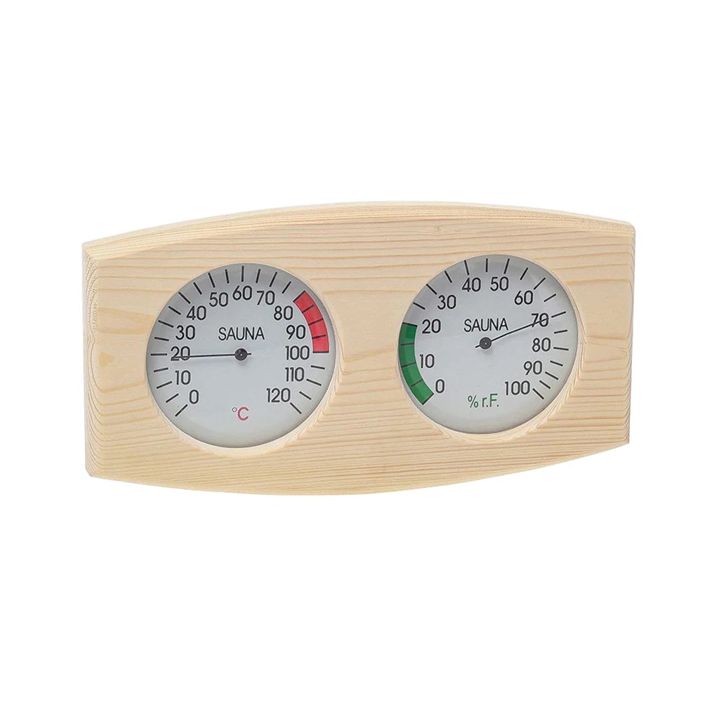 

Pine Wood Sauna Thermometer Hygrometer Digital 2-in1 Outdoor Indoor Durable
