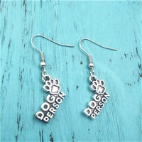 dog person creative charm earringsvintage fashion jewelry women christmas birthday gifts accessories pendants zinc alloy
