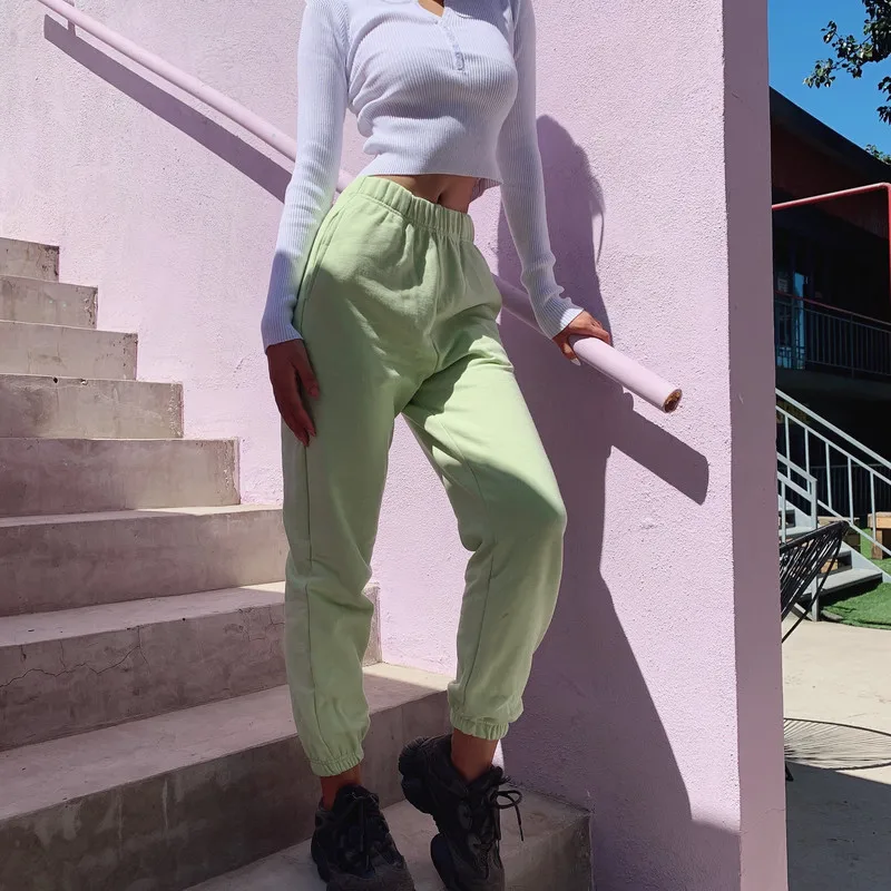Женские спортивные брюки карго однотонные Капри с высокой талией 5 цветов|Брюки| |
