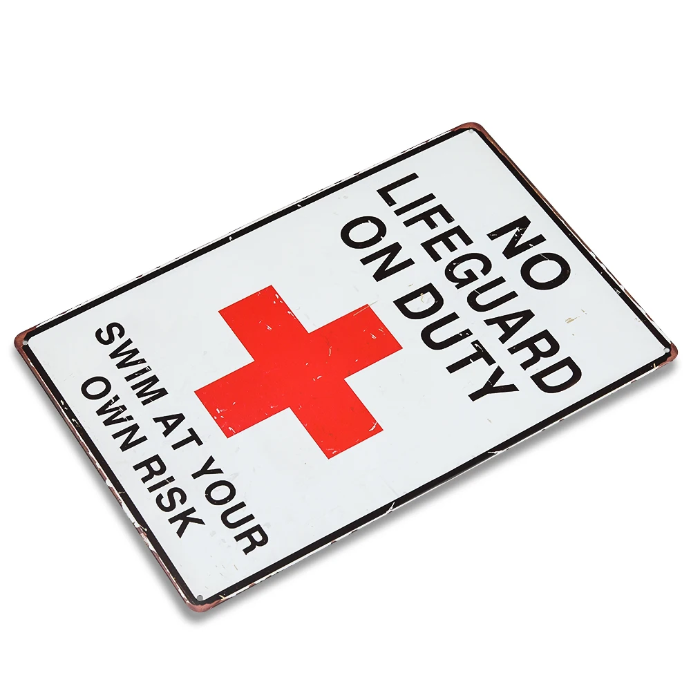 Не спасатель на рабочем месте металлический Плакат Бар украшения стен оловянные