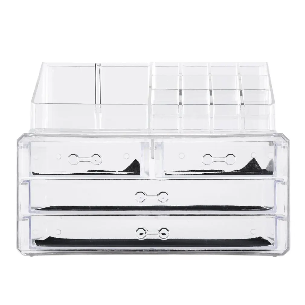 Large Capacity Makeup Box Transparent Acrylic Desktop Multi-drawer Cosmetic Storage Finishing Lipstick Stand | Красота и здоровье