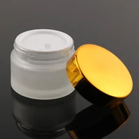 best quality 20g 30g 50g frosted cosmetic glass jar with gold cap containers wholesale glass jars