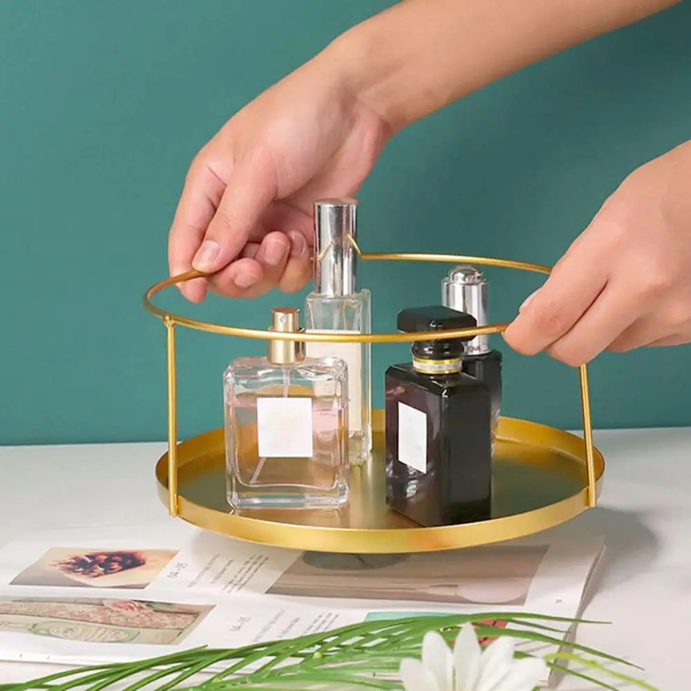 

Round Shape Single Layer Food Fruit Snack Jewelry Display Cosmetics Storage Tray Bathroom Organization