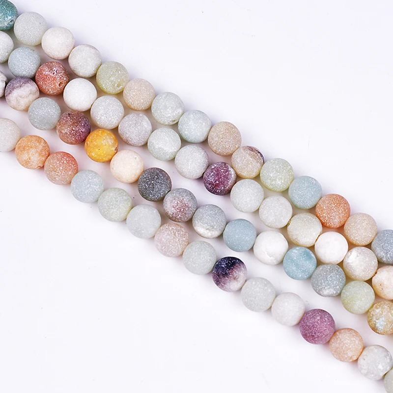 Разноцветные матовые круглые блестящие полированные бусины Asingeloo для