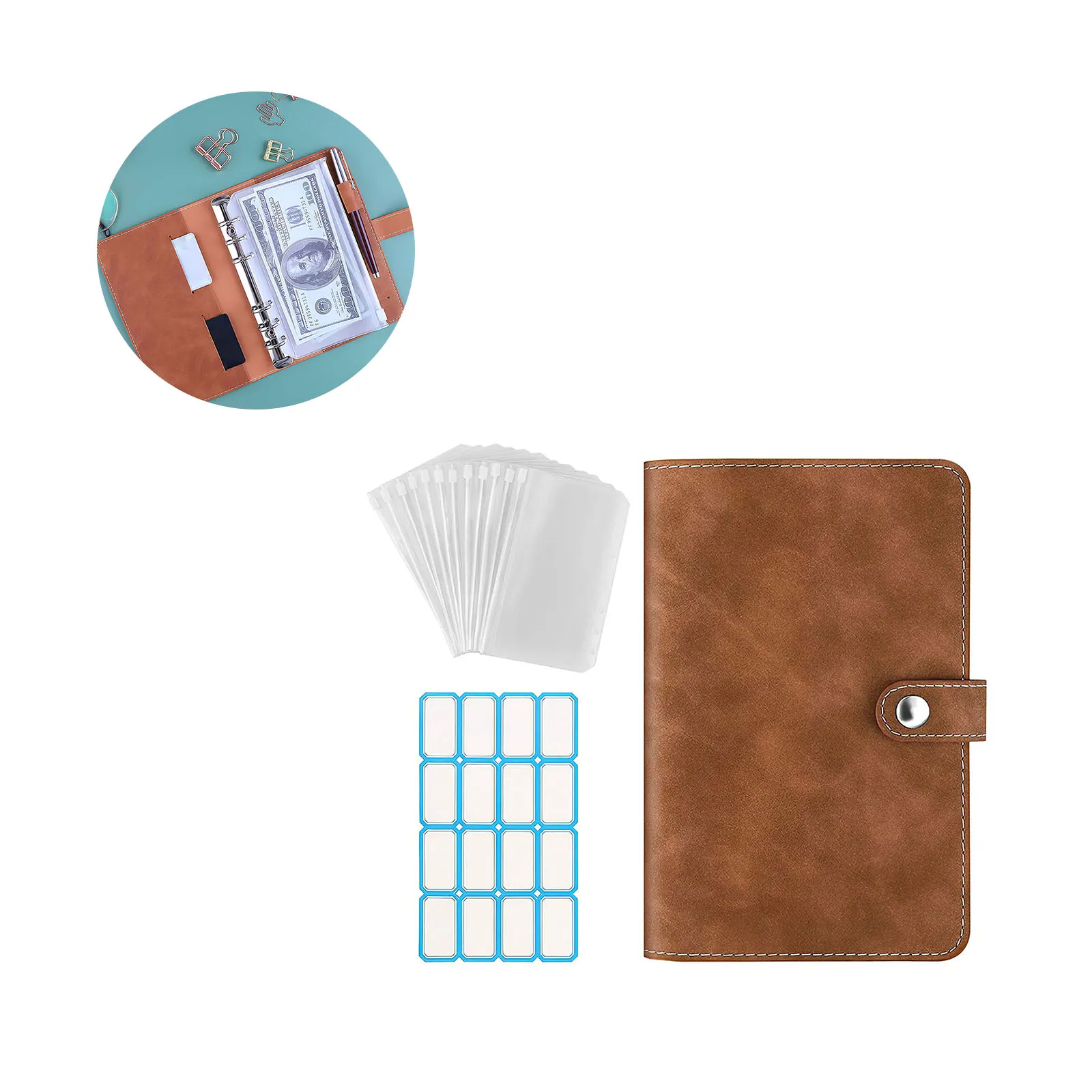 

Папка для бумаг, свободная, с 12 прозрачными сумками на молнии, 6 колец