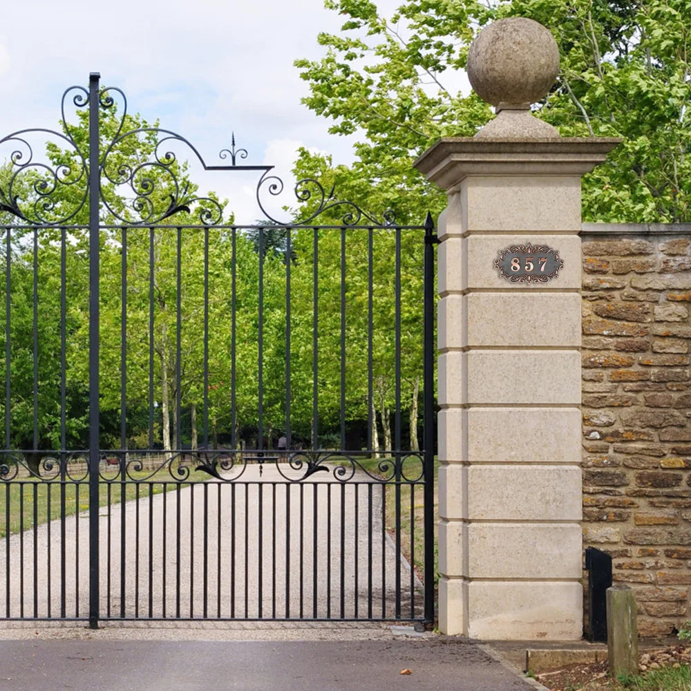 

1 Set of 3D Number Doorplate Decorative Embossment Doorplate Number Sign Bronze