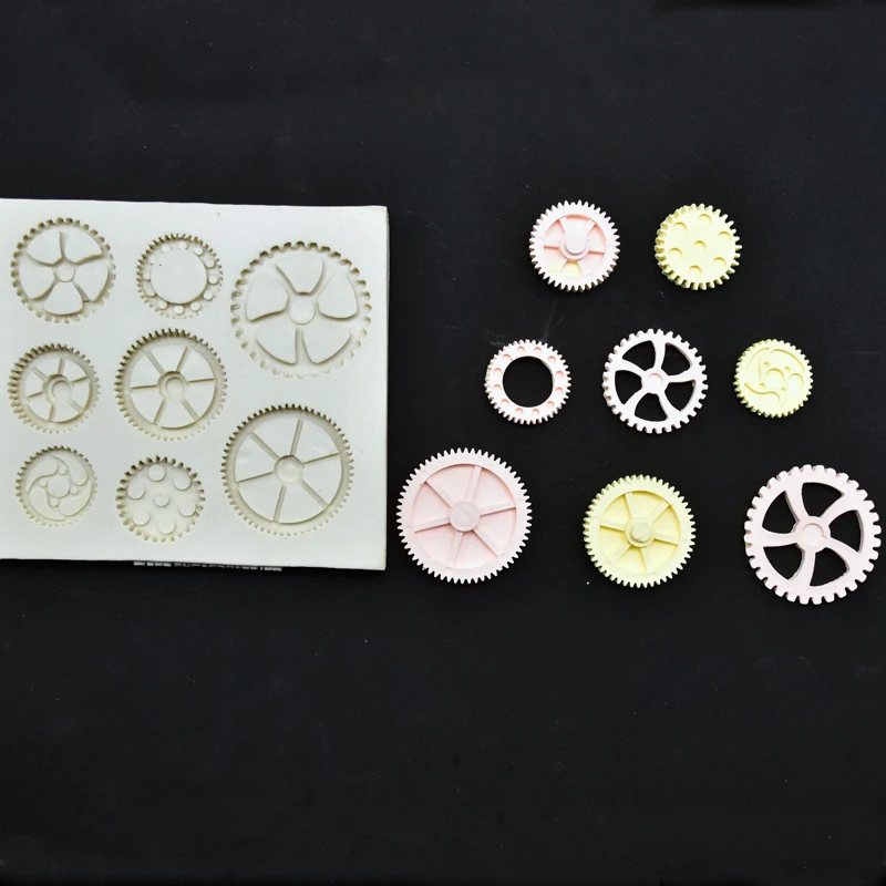 Новые DIY 3D Gear Cog часы в виде рулевого колеса силиконовая форма для помады