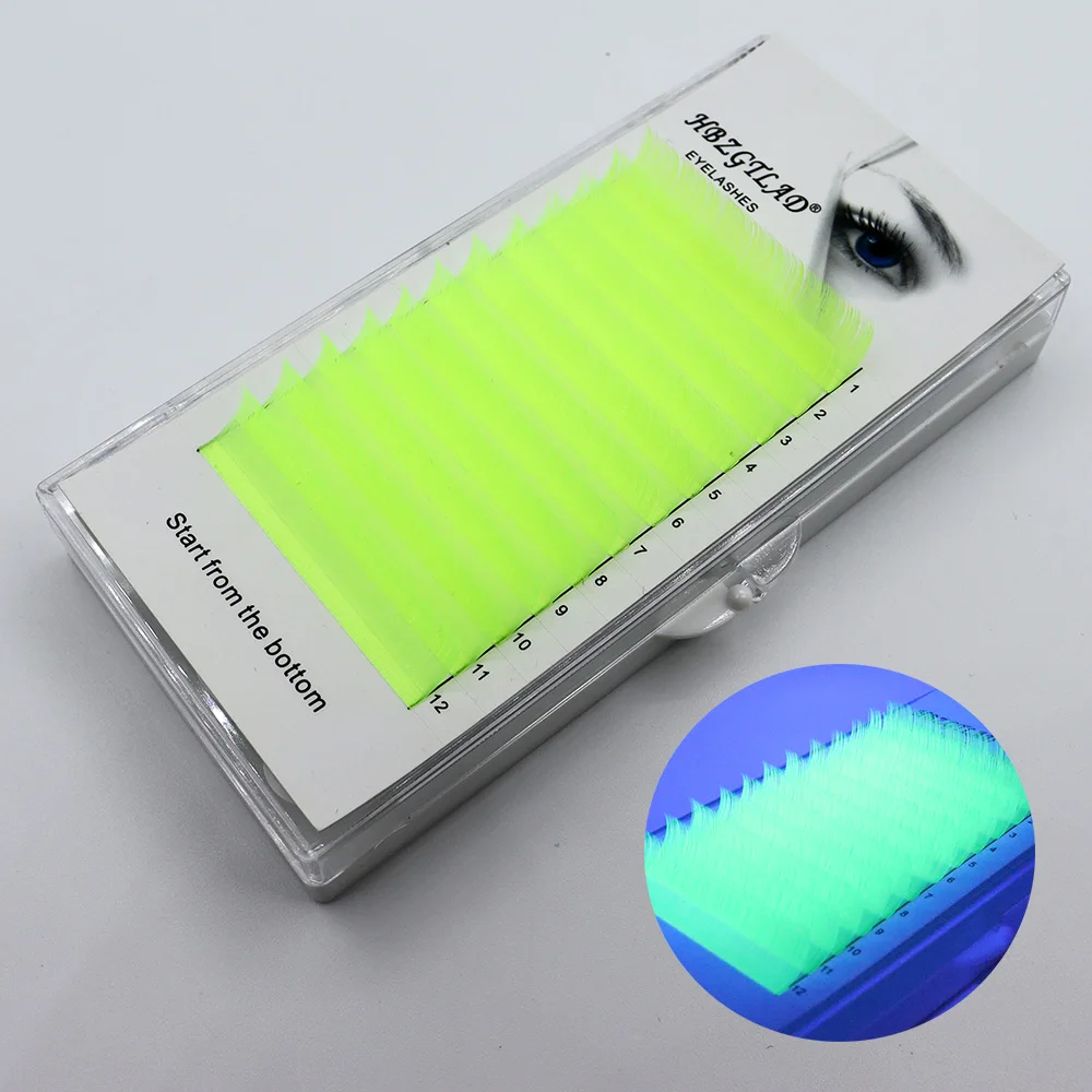 Совершенно новые люминесцентные ресницы красочные светящиеся привитые