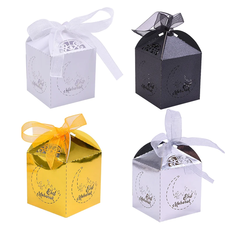 

10pcs Eid Mubarak Candy Box Ramadan Decorations Party Favors Gift Box for Kareem Muslim Home Islam Festival Supplies