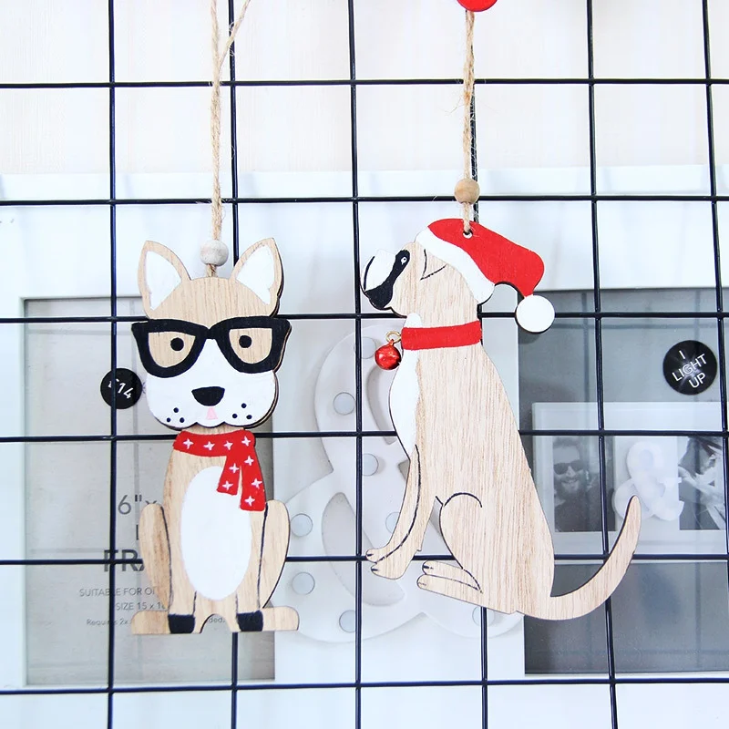 Рождественская елка подвесная милая собака дизайн деревянные Рождественские