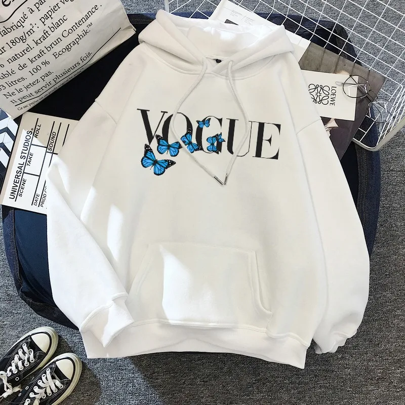 

Pink Butterfly Printed Oversized Hoodies for Women Sweatshirts Harajuku Hooded Sweats Long Sleeve Clothing Pullover Hoodies