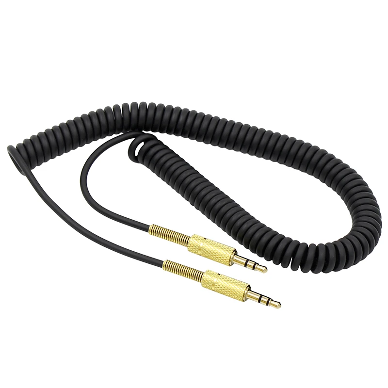 3.5mm Coiled Audio AUX Cable for Headset Spearker Car Male to Male Jack 0.6M to 2M Long Size