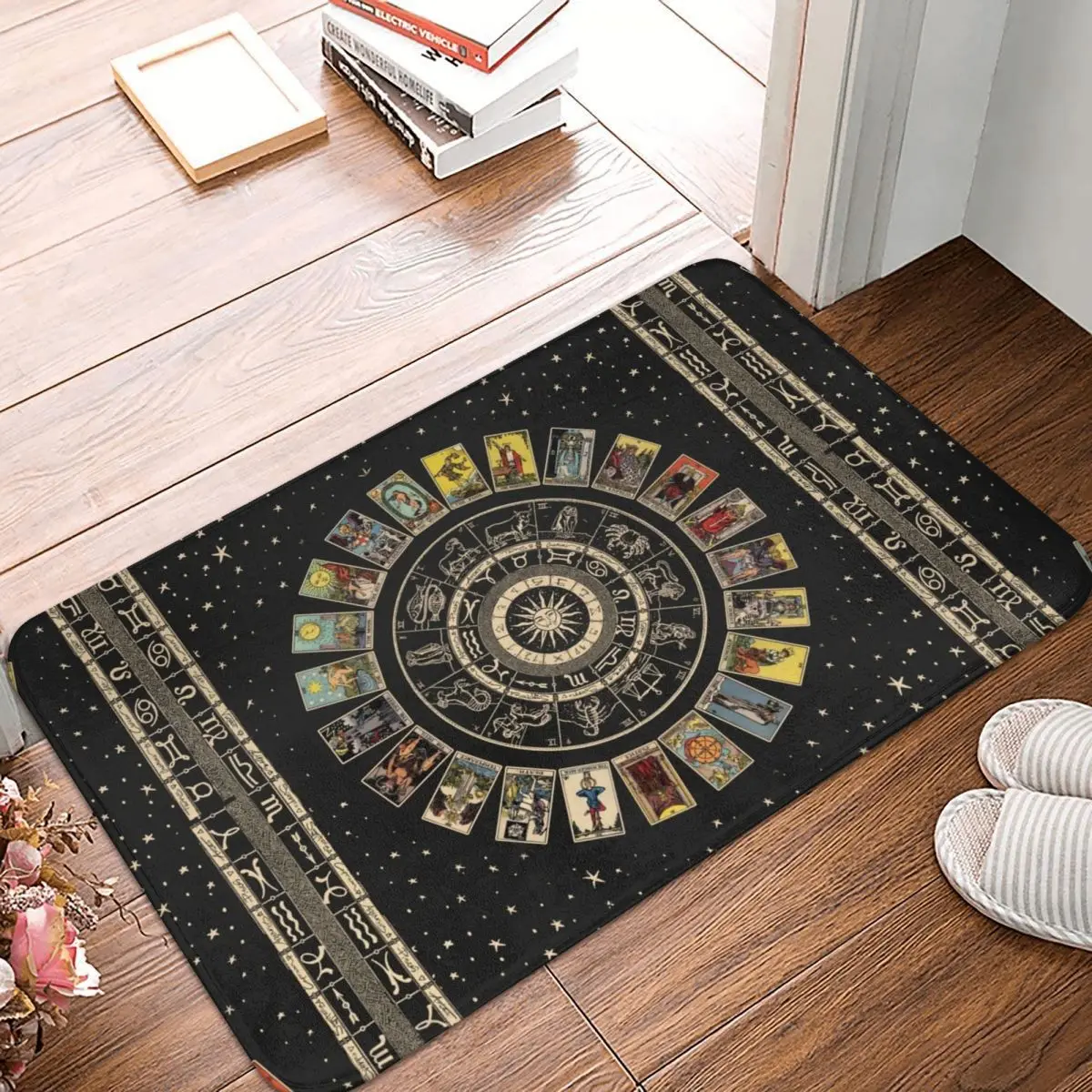 Ruota dello zodiaco astrologia grafico il principale ardog tarocchi tappetino tappeto tappeto poliestere antiscivolo pavimento Decor bagno bagno