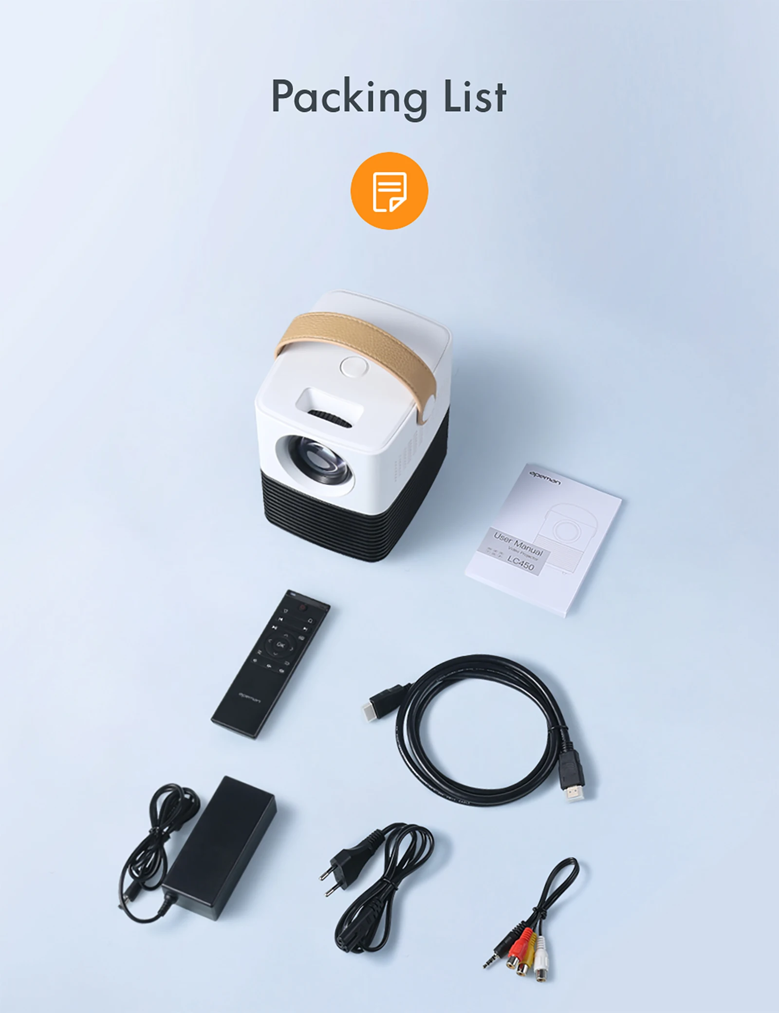 Мини-проектор APEMAN портативный ЖК-проектор 1080P Full HD дисплей 120 дюйма совместим с TV