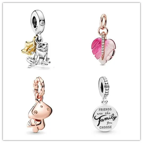 

Подвески из серебра 925 пробы с розовыми листьями из муранского стекла подходят для женских браслетов и ожерелий Diy ювелирные изделия