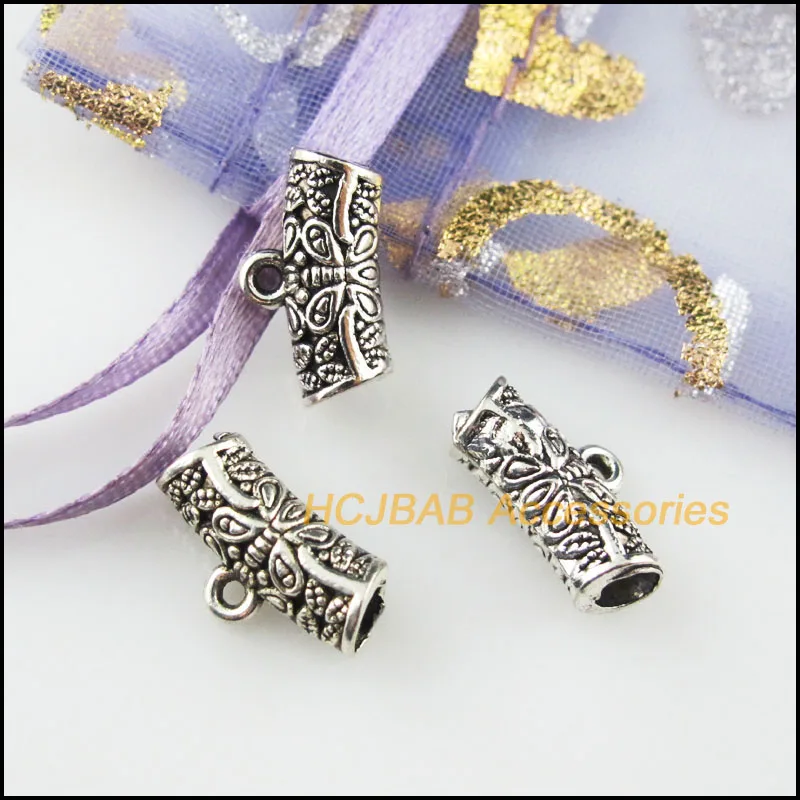 Мода 30 шт. Тибетский серебристый цвет волна бабочка трубка дужки бусины