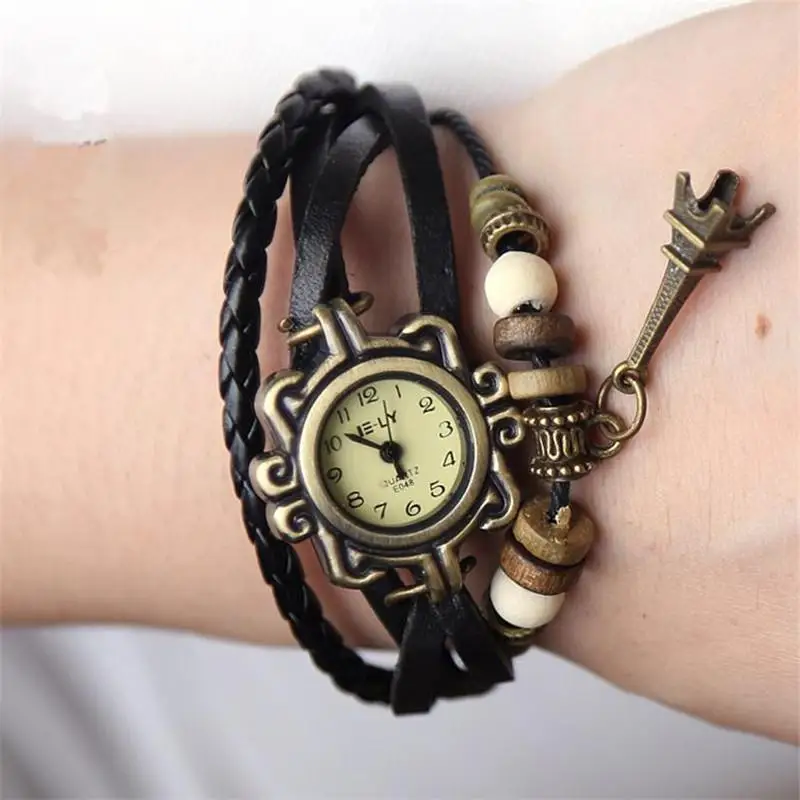 Часы женские модные 2017 высококачественные дешевые натуральная кожа Винтаж