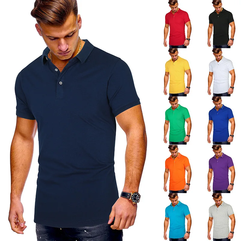 

Summer Ouma New Fashion Pure Color Slim Fit Casual Men's Short Sleeve Shirt