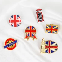 british flag brooch personalized creative building accessories oil dripping cartoon big ben telephone booth badge accessories
