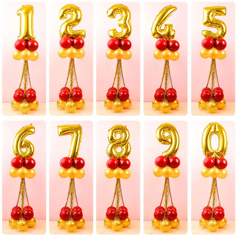 32 дюйма Фольга шара с цифрой шары днем рождения стойка палочка/воздушные День