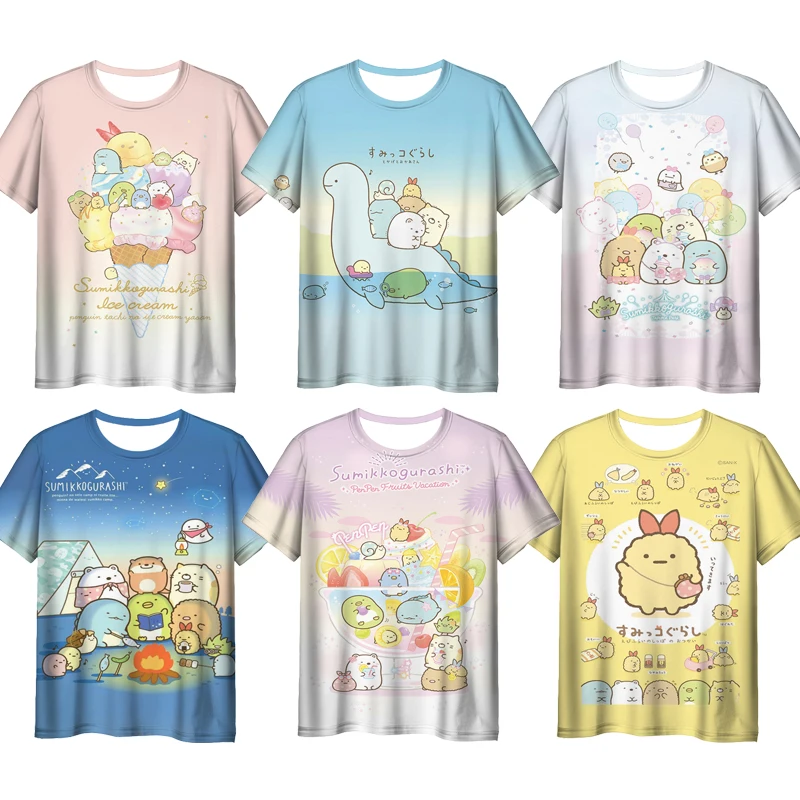 

Summer Women Sumikko Gurashi T Shirts Female Short Sleeves Tshirts Streetwear Adult Anime Tops Unisex Cartoon 3D Print T-shirts