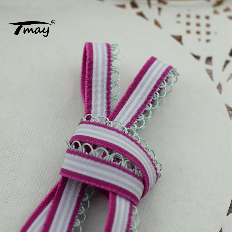 #1752 в полоску кружевное 8 ярдов/партия эластичная кружевная резиновые резинки