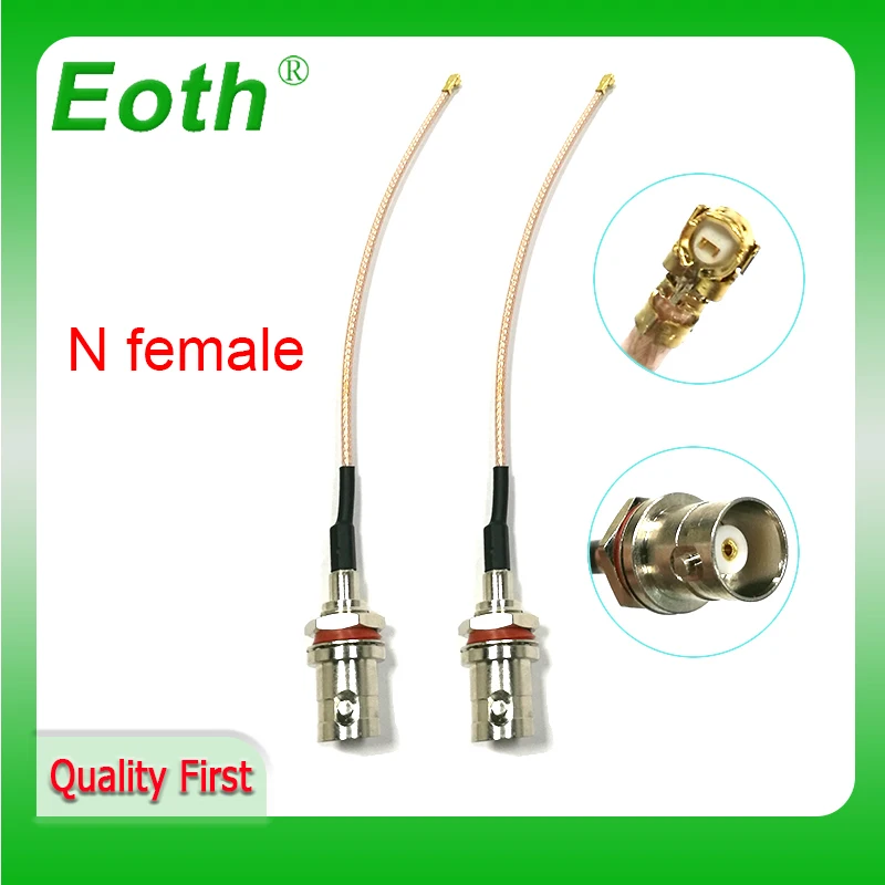 EOTH N type Female Connector Bulkhead O-ring solder For RG405 .086