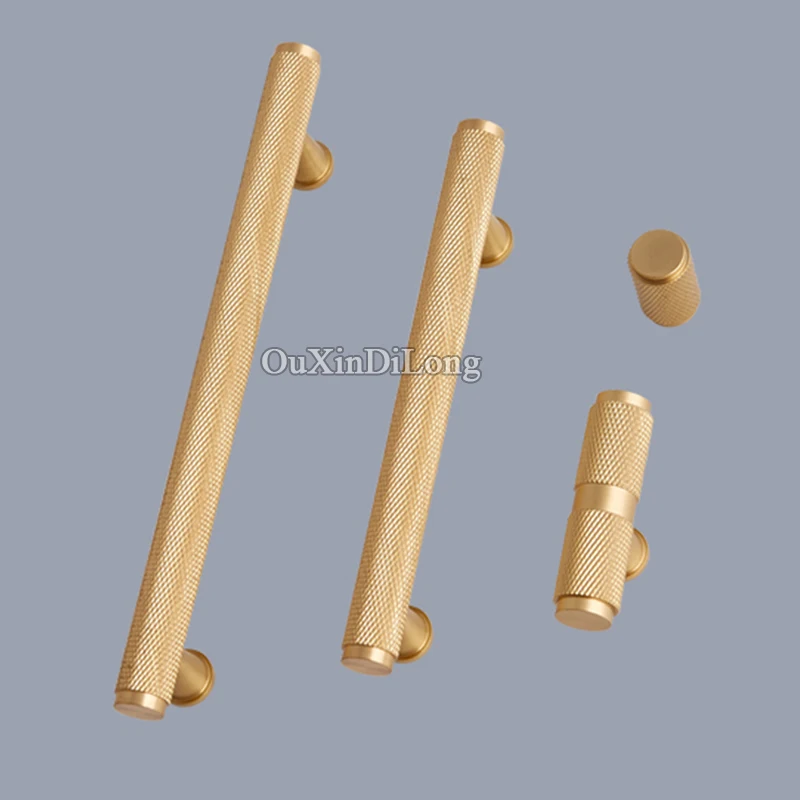 

Top Quality 4PCS Solid Brass Knurled Furniture Handles Drawer Pulls Cupboard Wardrobe Kitchen Shoe TV Cabinet Pull Handles&Knobs