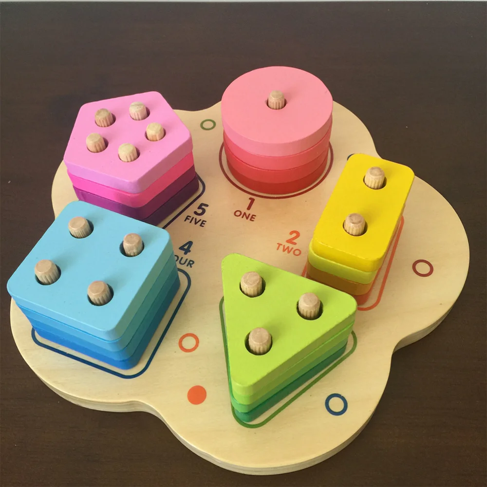 1 Набор обучающих игрушек геометрические деревянные полезные креативные