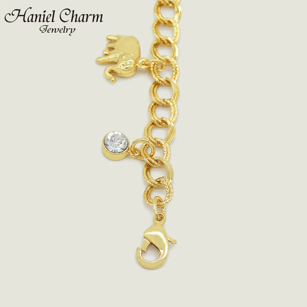 Счастливый Слон браслеты с бабочками животных звено цепи браслет женский из