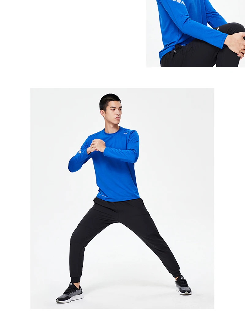 Li-Ning мужские футболки с длинным рукавом для бега, удобные дышащие спортивные футболки с подкладкой для фитнеса ATLP055 MTL1049