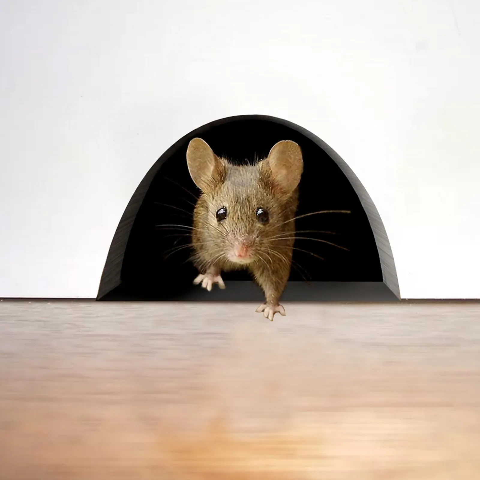 

Realistic 3D Mouse Wall Sticker, Mouse In A Hole Wall Decal Наклейки На Сенђ Наклейки Home Decor Room Decoration