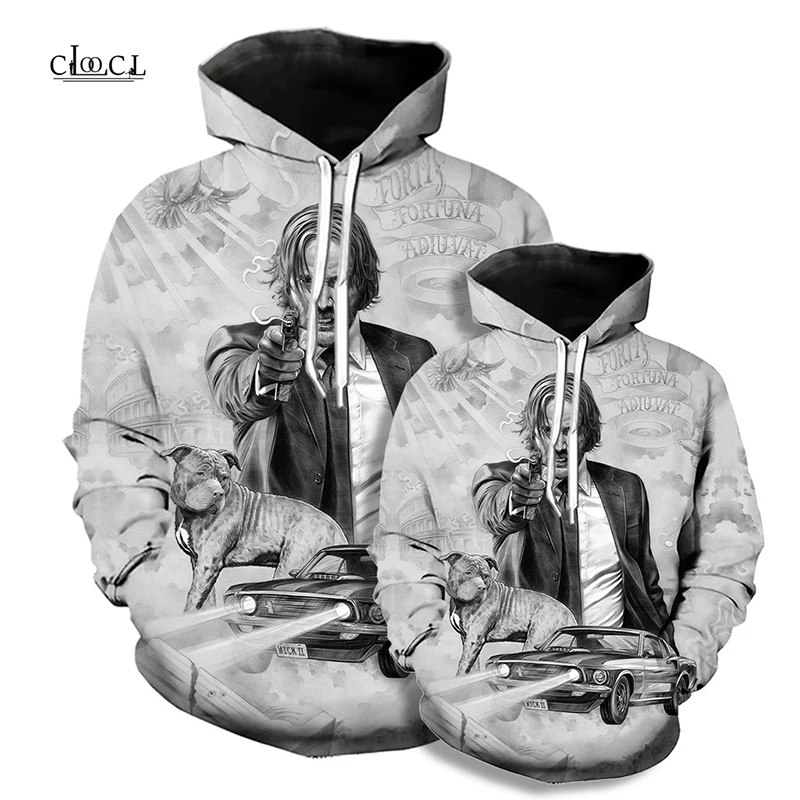 Новые толстовки с капюшоном John Wick Chapter 3 дизайн рисунок 3D печать модная мужская и