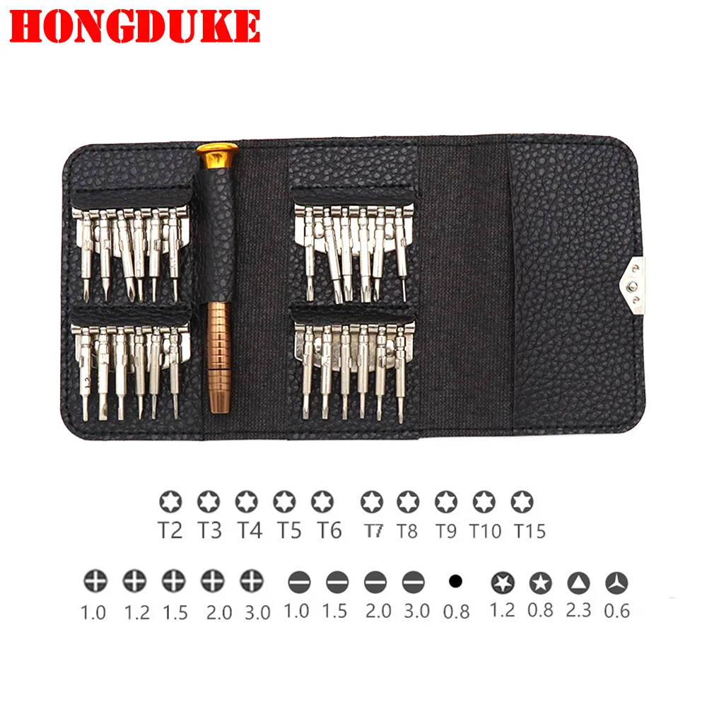 

1Set Leather Case 25 In 1 Torx Screwdriver Set Mobile Phone Repair Tool Kit Multitool Hand Tools For Iphone Watch Tablet PC Game