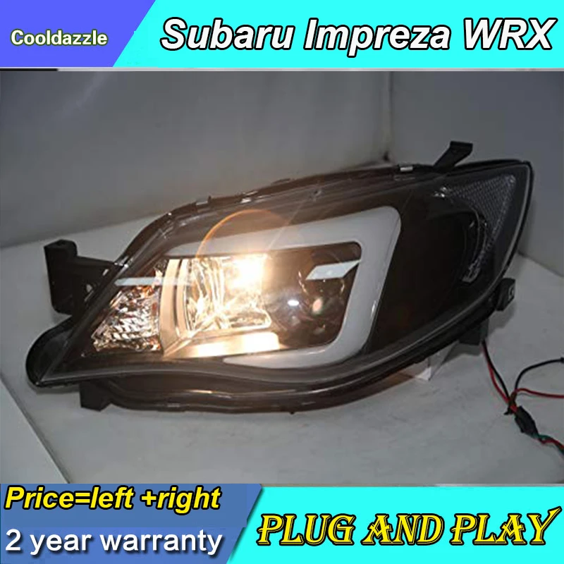 1 пара для Subaru Impreza WRX светодиодный ные фары передние 2009 2010 2011 2012 с дневными