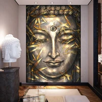 rose gold buddha statue canvas painting religious wall art picture for living room bedroom home decoration posters and prints