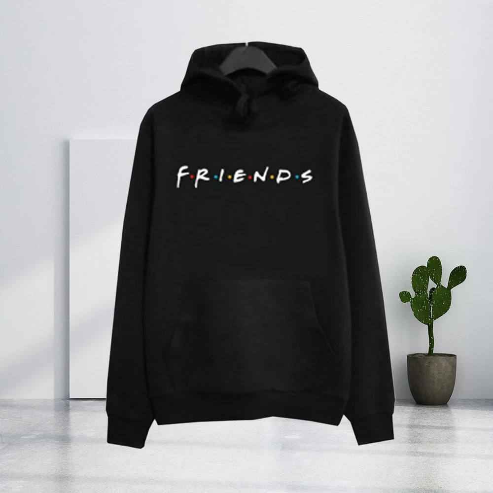 Толстовка с капюшоном надписью Friends Harajuku пуловер и принтом Женские топы из