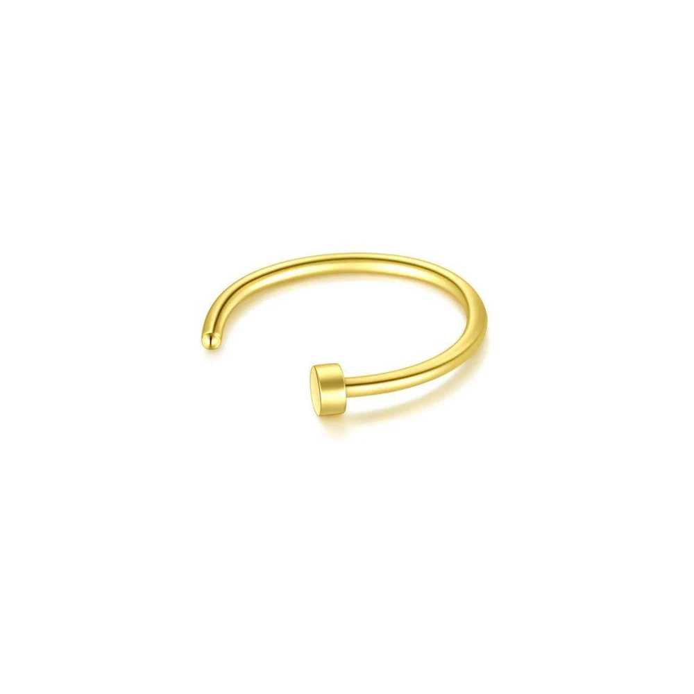 C-Gold 1 шт. клипсы обертывание серьги козелок из нержавеющей стали 2 кольца ухо манжеты клип нос кольцо поддельные пирсинг ювелирные изделия для тела Dilataciones Falsas - Окраска металла: C-Gold