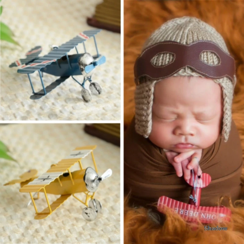 

Retro Airplane Models Newborn Photography Props Creative Props Full-moon Baby Shooting Accessories Mini Props Iron Crafts